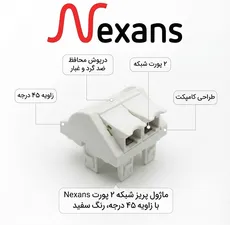 قاب پریز شبکه نگزنس 45 درجه(فیس دو پورت) N423.540N